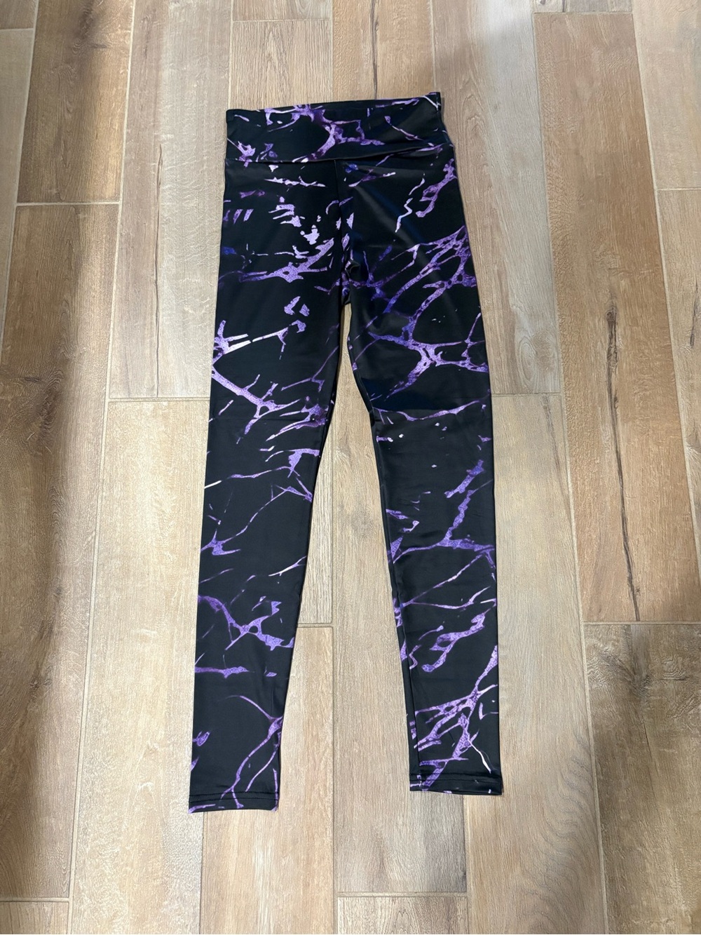 Black and Purple Marble Print Leggings